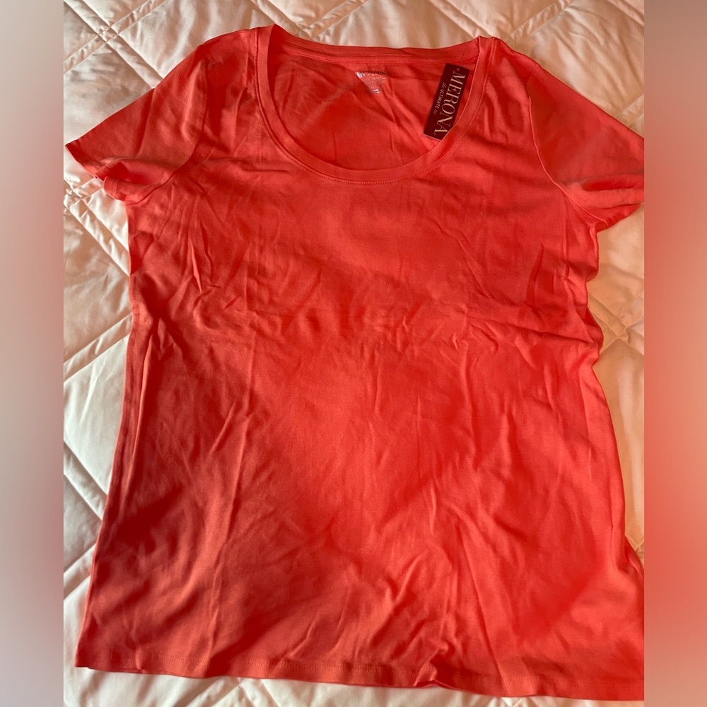 Bright Orange Cotton Short Sleeve T-shirt